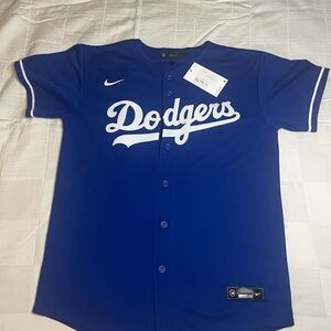 Nike Dodgers Blue Button-Up Baseball Jersey
